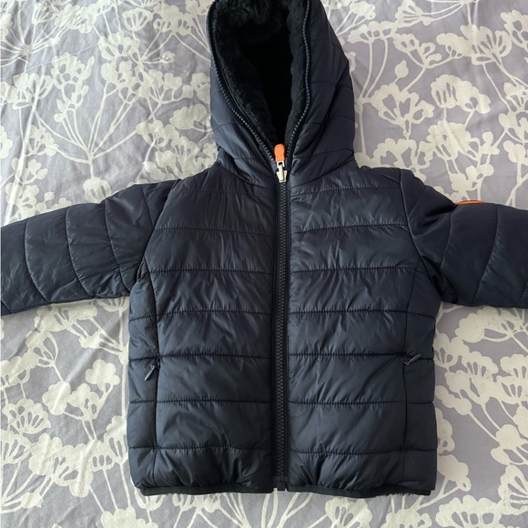 Save the duck original jacket dark navy size 18/24 mo Reversible - Picture 3 of 3